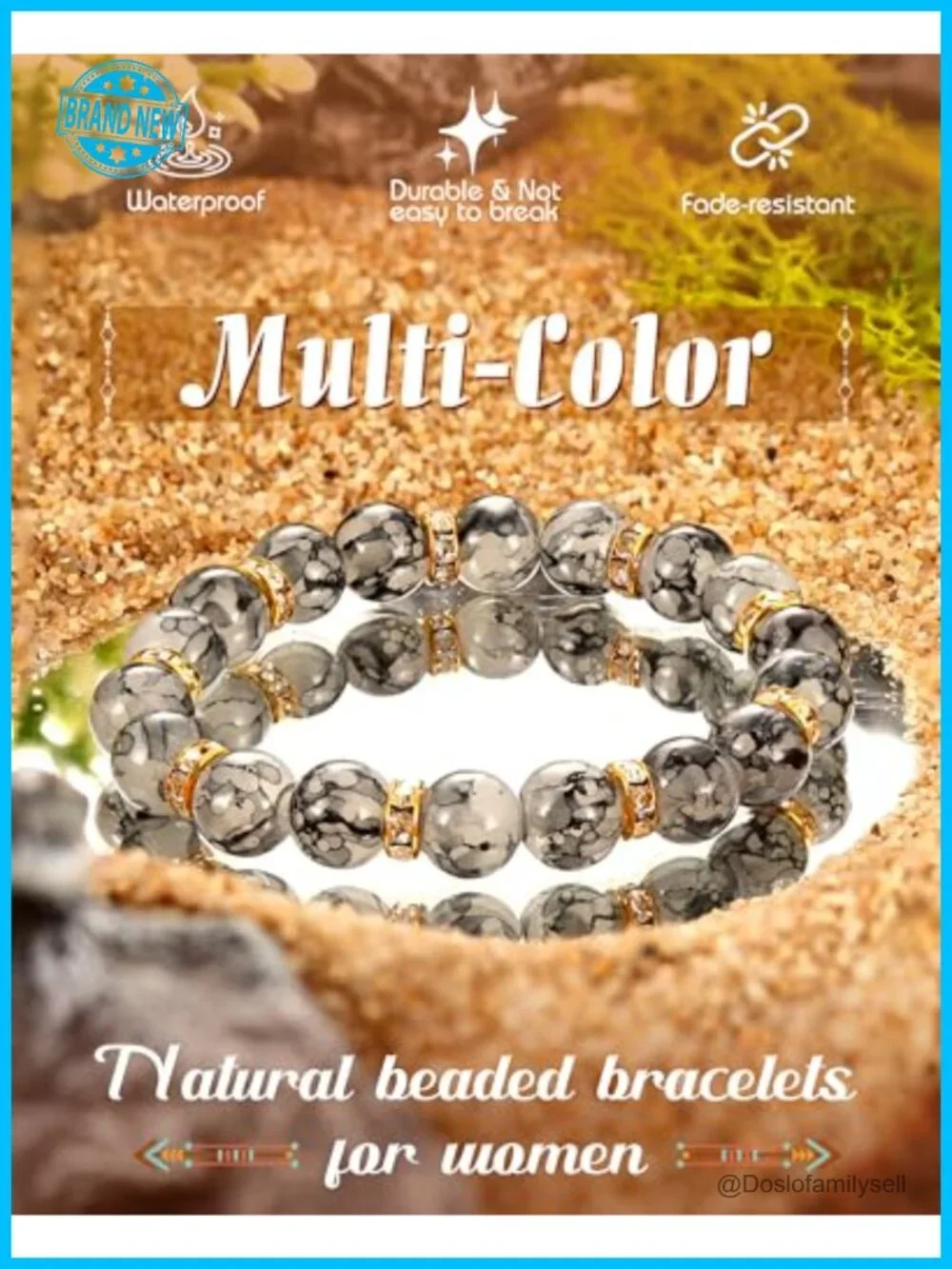 32-Piece Layered Stretch Beaded Bracelets Set Bohemian Crystal Alloy Jewelry